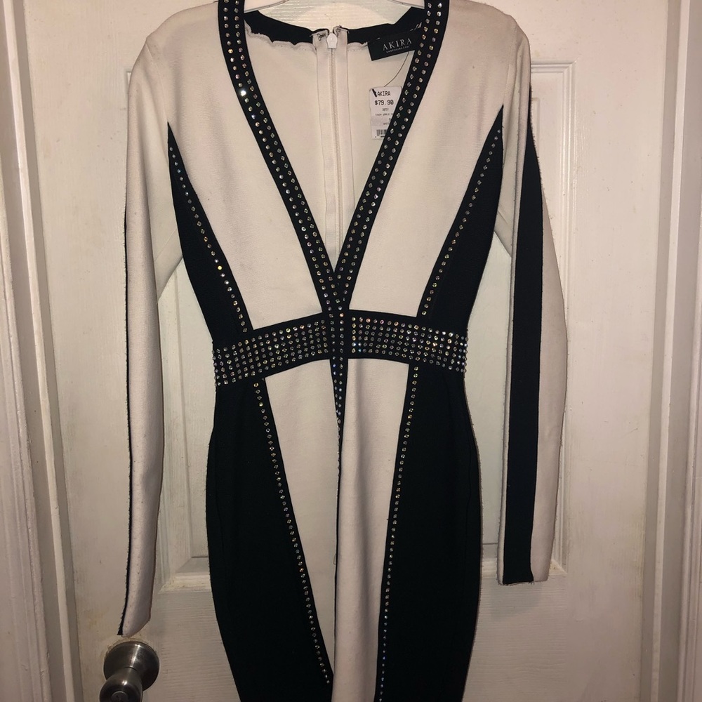 Sexy black and white dress